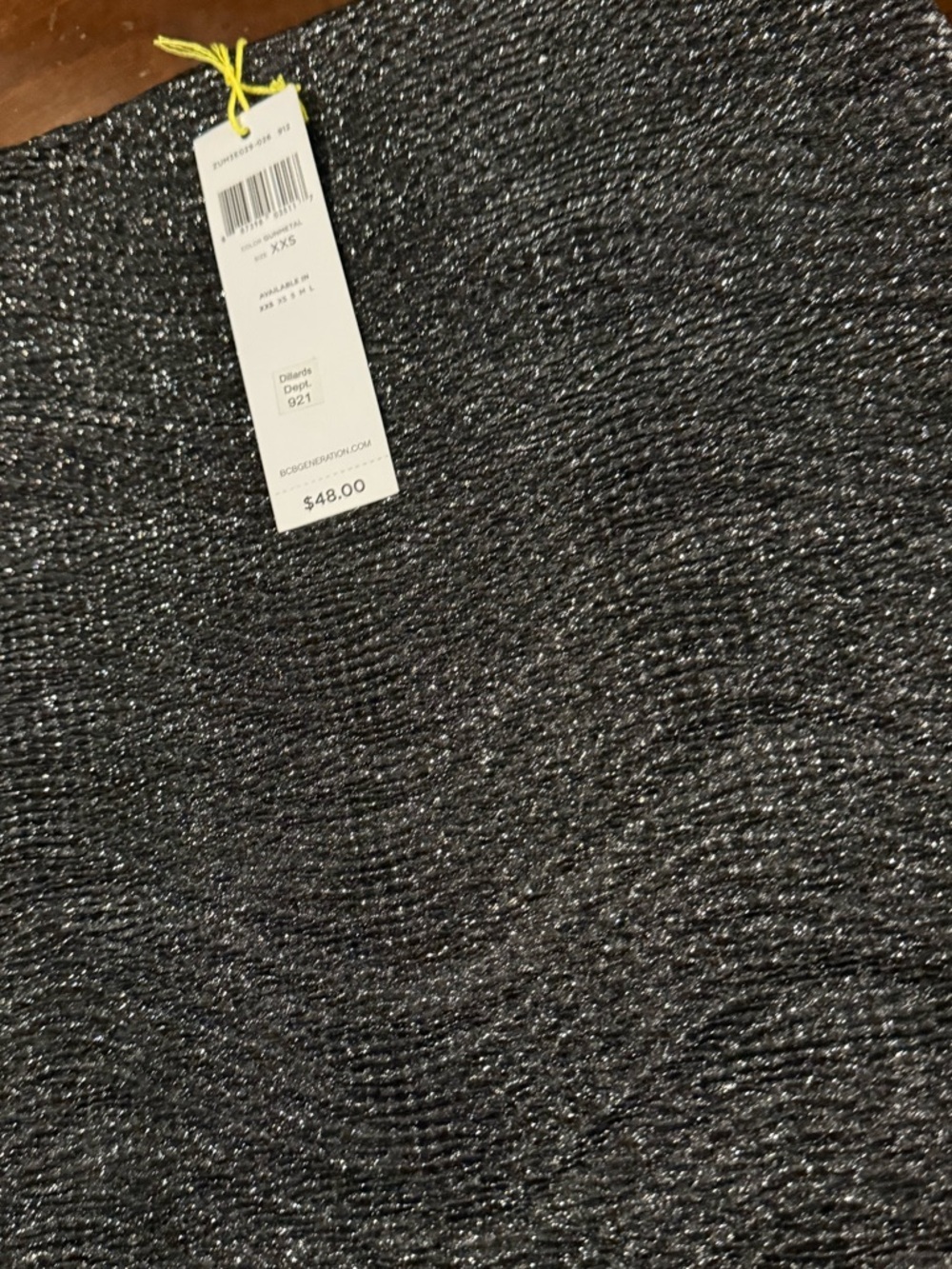 BCBG Generation Black Silver Skirt XXS - Picture 8 of 10